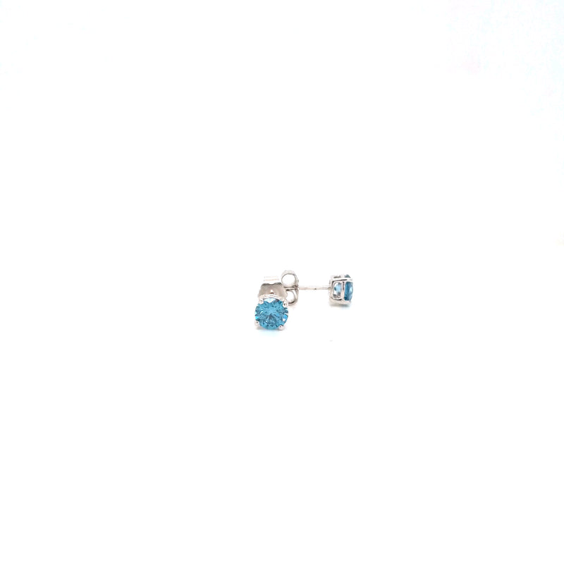 BASKET STUD EARRINGS 14KW BLUE VS CVD DIA 0.97CTS