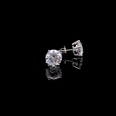 BASKET STUD EARRINGS 14KW FG VS2 CVD DIA 6.11CTS