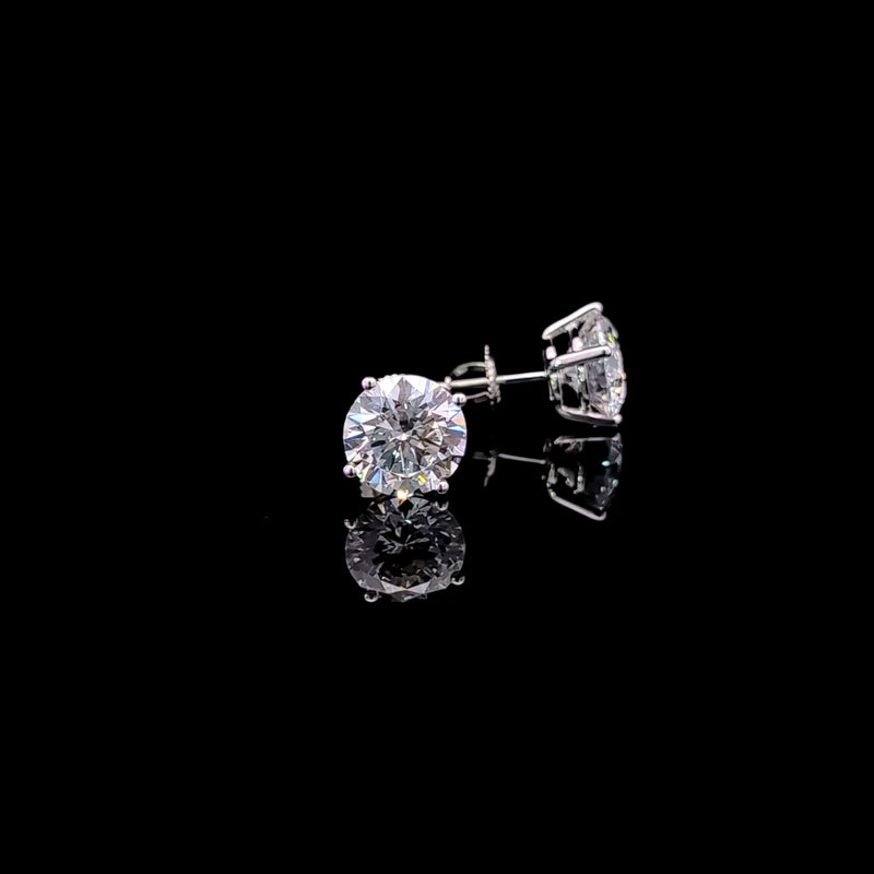 BASKET STUD EARRINGS 14KW FG VS2 CVD DIA 6.11CTS