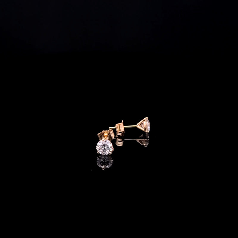 MARTINI STUD EARRINGS 14KY EF VS2 HPHT DIA 1.02CTS
