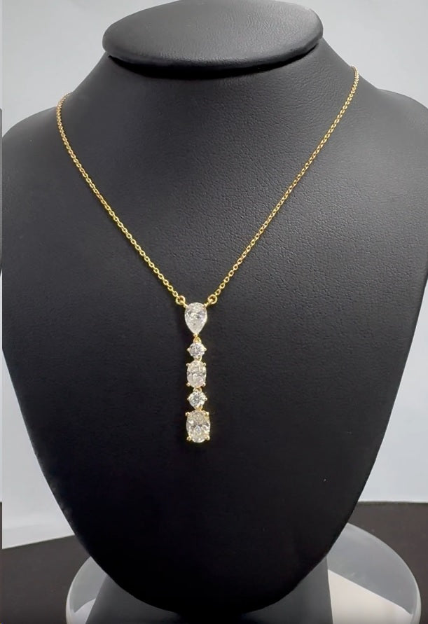 DROP PENDANT 14KY HI VS HPHT DIA 1.53CTS