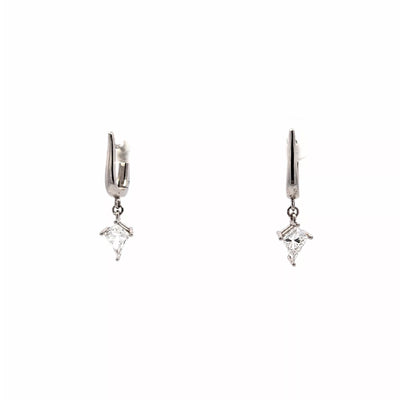 DROP EARRING 14KW E VS1 HPHT DIA 1.22CTS