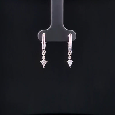 DROP EARRINGS 14KW E VS1 HPHT DIA 0.31CTS