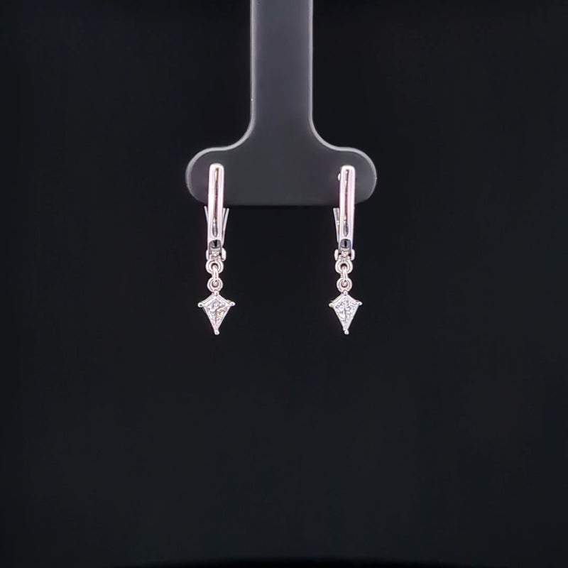 DROP EARRINGS 14KW E VS1 HPHT DIA 0.31CTS