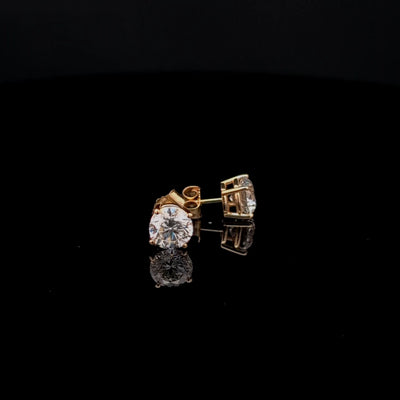 BASKET STUD EARRINGS 14KY FG VS2 CVD DIA 2.07CTS
