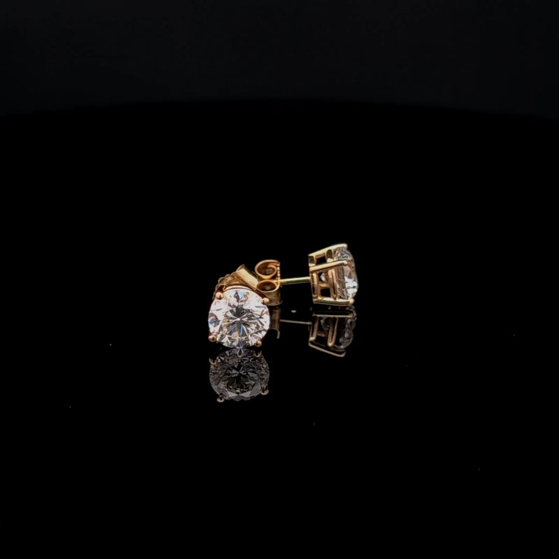BASKET STUD EARRINGS 14KY FG VS2 CVD DIA 2.07CTS