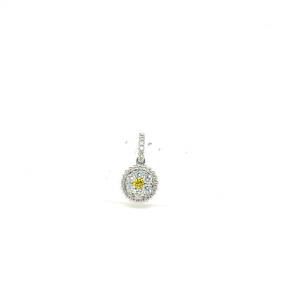 FANCY PENDANTS 14KW EF/VIVID YELLOW VS2 HPHT DIA 0.45CTS