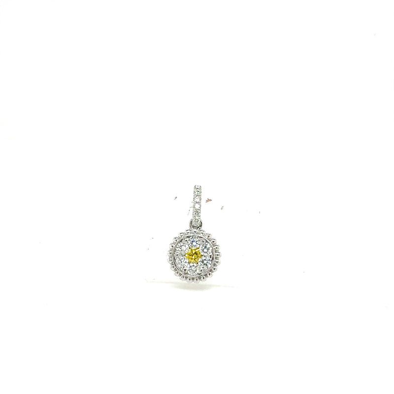 FANCY PENDANTS 14KW EF/VIVID YELLOW VS2 HPHT DIA 0.45CTS