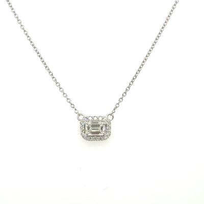 EMERALD HALO PENDANT 14KW FG VS1 CVD DIA 0.44CTS