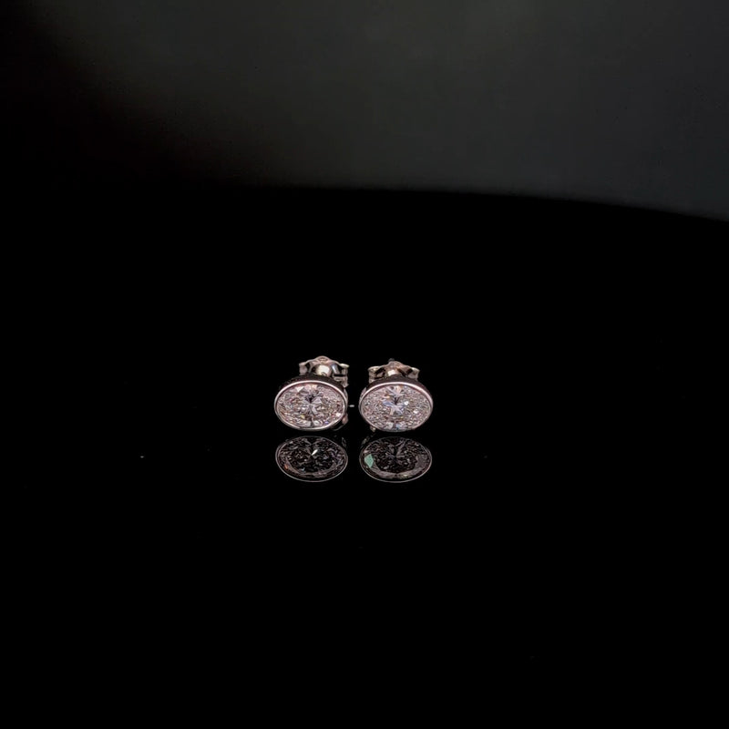 STUD EARRING 14KW EF VS1 HPHT DIA 1.17CTS