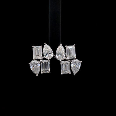 FANCY EARRINGS 14KW F VS1 CVD DIA 15CTS