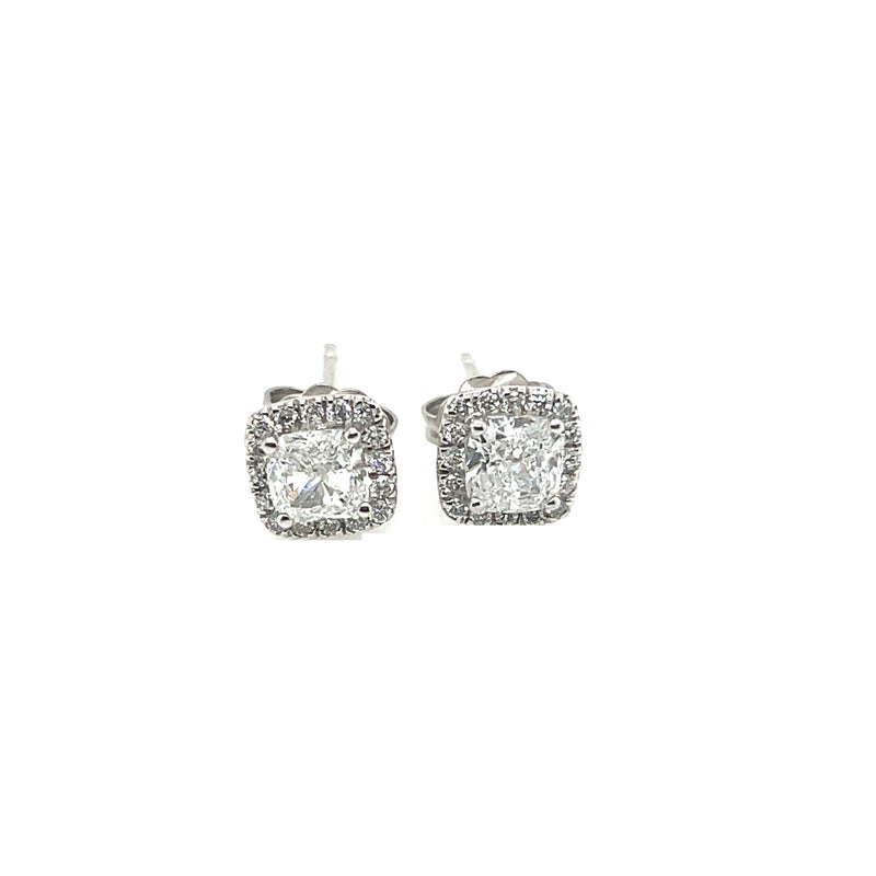 HALO EARRING 14KW EF VS1 HPHT DIA 1.45CTS