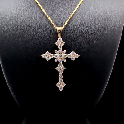 CROSS PENDANT 14KY FG VS2 CVD DIA 2.11CTS