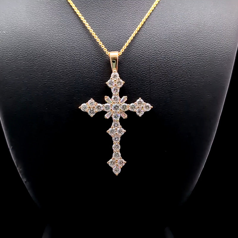 CROSS PENDANT 14KY FG VS2 CVD DIA 2.11CTS