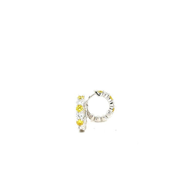 HOOPS EARRINGS 14KW EF/YELLOW VS2 HPHT DIA 1.1CTS