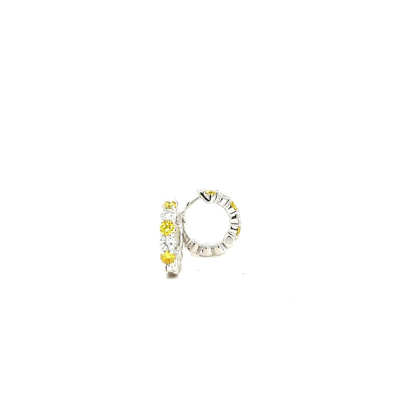 HOOPS EARRINGS 14KW EF/YELLOW VS2 HPHT DIA 1.1CTS