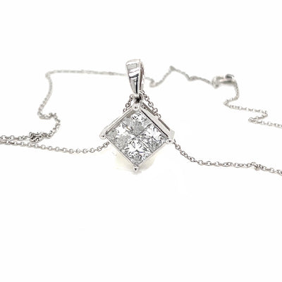 SOLITAIRE PENDANTS 14KW F VS1 HPHT DIA 1.76CTS