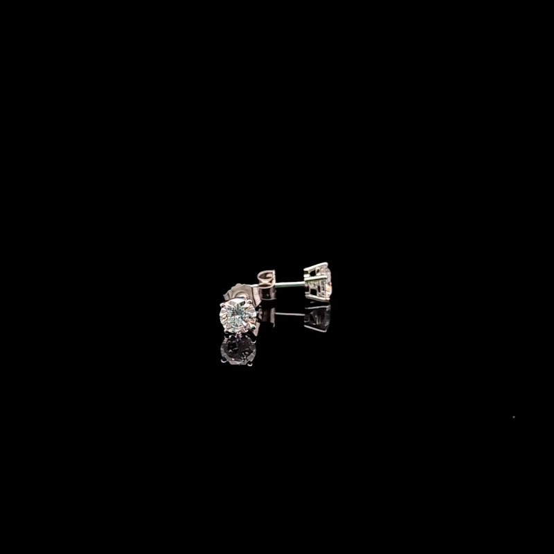 BASKET STUD EARRINGS 14KW FG VS2 CVD DIA 1.02CTS