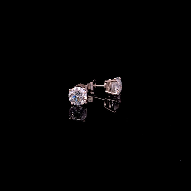 BASKET STUD EARRING 14KW EF SI3 HPHT DIA 2.42CTS