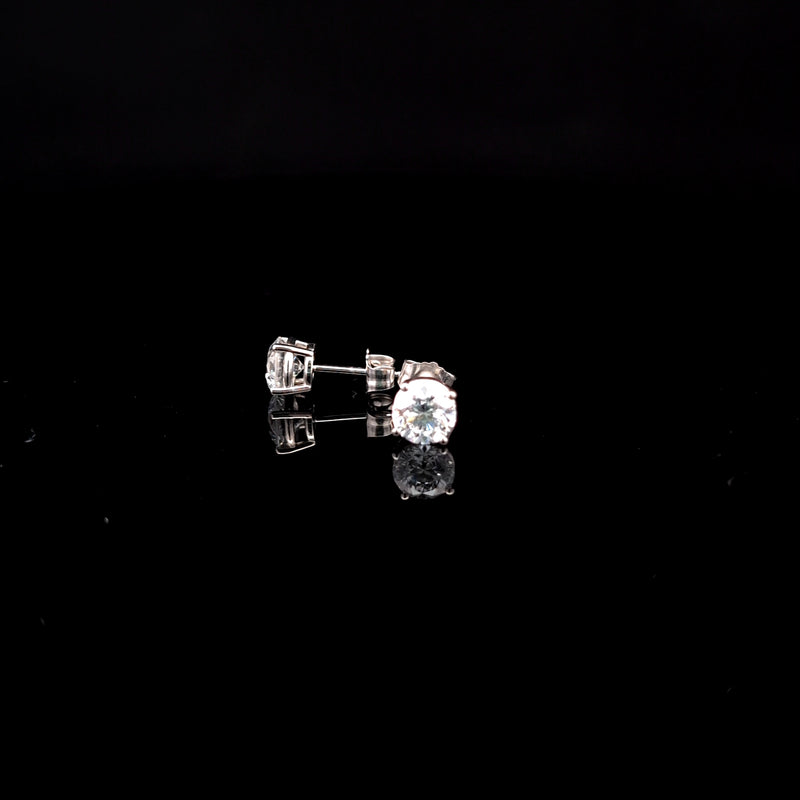 BASKET STUD EARRINGS 14KW DE VS2 HPHT DIA 1.51CTS