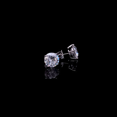 BASKET STUD EARRINGS 14KW FG VS2 CVD DIA 6.08CTS