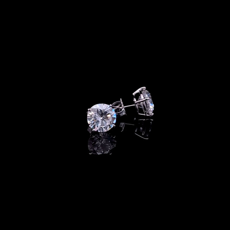 BASKET STUD EARRINGS 14KW FG VS2 CVD DIA 6.08CTS