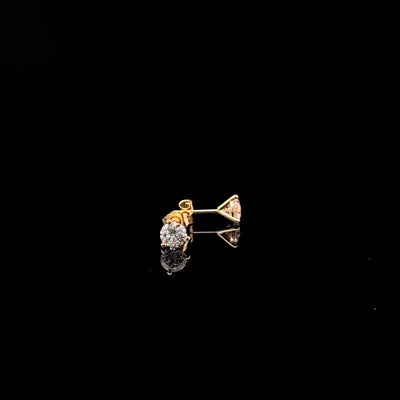 MARTINI STUD EARRINGS 14KY FG VS2 CVD DIA 1.09CTS