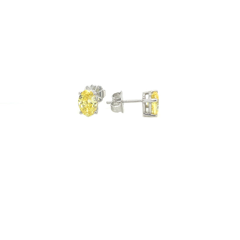 BASKET STUD EARRINGS 14KW YELLOW VS CVD DIA 1.45CTS