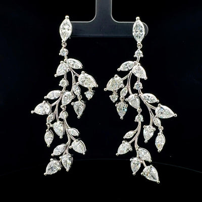 DROP EARRING MULTI- PUSH BACK 14KW F VS1 CVD DIA 26.95CTS