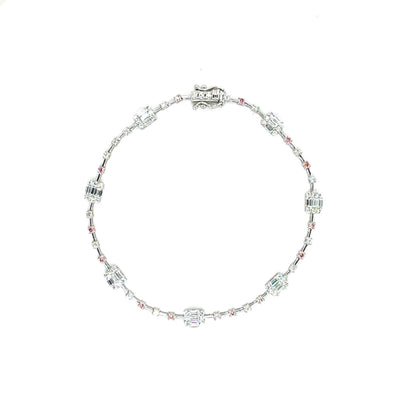 FANCY BRACELET 14KW EF/VIVD PINK VS2 HPHT DIA 1.42CTS