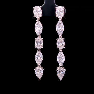 DROP EARRING 14KW F VS1 CVD DIA 14.45CTS
