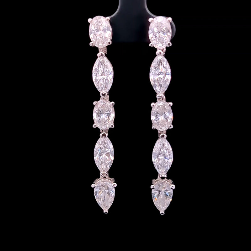 DROP EARRING 14KW F VS1 CVD DIA 14.45CTS