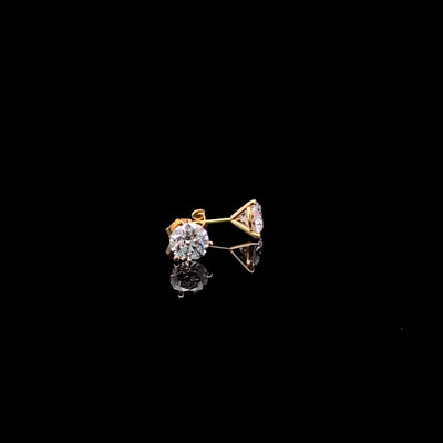 MARTINI STUD EARRINGS 14KY DE VS2 HPHT DIA 2.50CTS