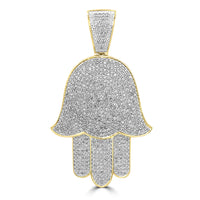 Hamsa Pendant - Yellow Gold Diamond | 2.17CTW | 10K