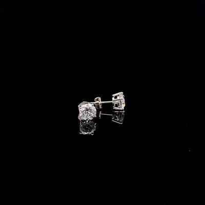 BASKET STUD EARRINGS 14KW DE VS2 HPHT DIA 2.00CTS