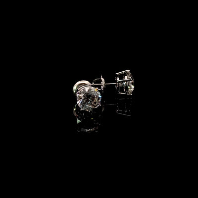 BASKET STUD EARRINGS 14KW FG VS2 CVD DIA 3.07CTS