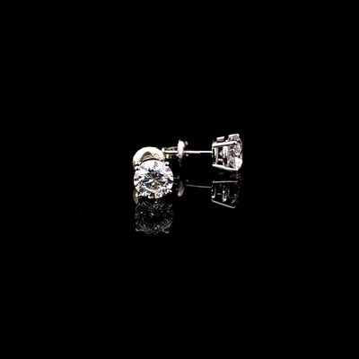 BASKET STUD EARRINGS 14KW EF VS2 HPHT DIA 1.72CTS