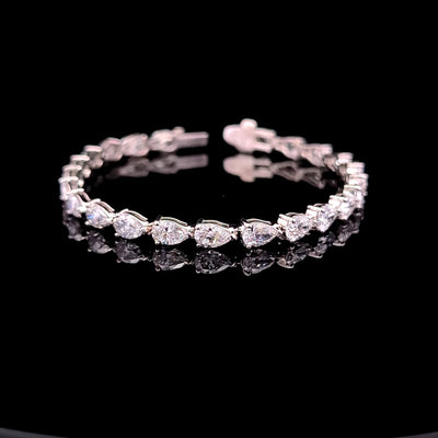 PEAR TENNIS BRACELET 14KW EF VS1 HPHT DIA 11.90CTS