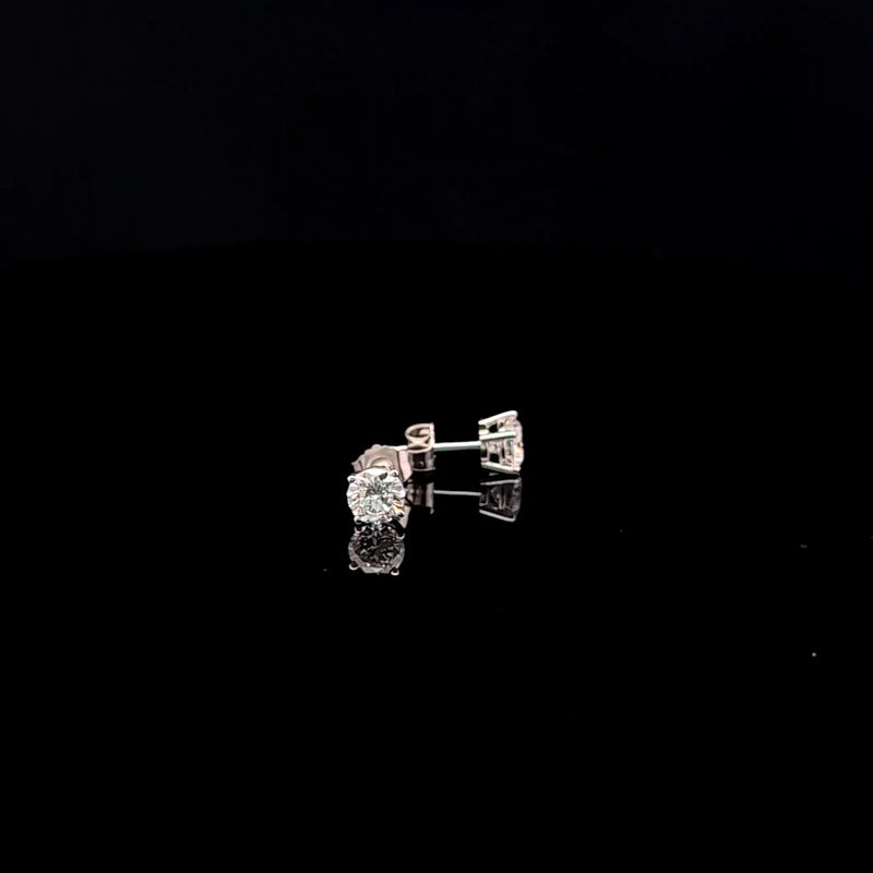 BASKET STUD EARRINGS 14KW FG VS2 CVD DIA 0.96CTS