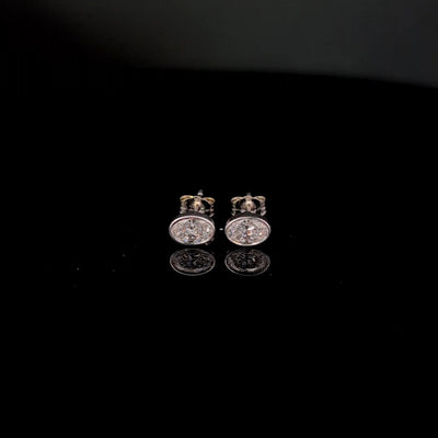 STUD EARRING 14KW EF VS1 HPHT DIA 0.84CTS
