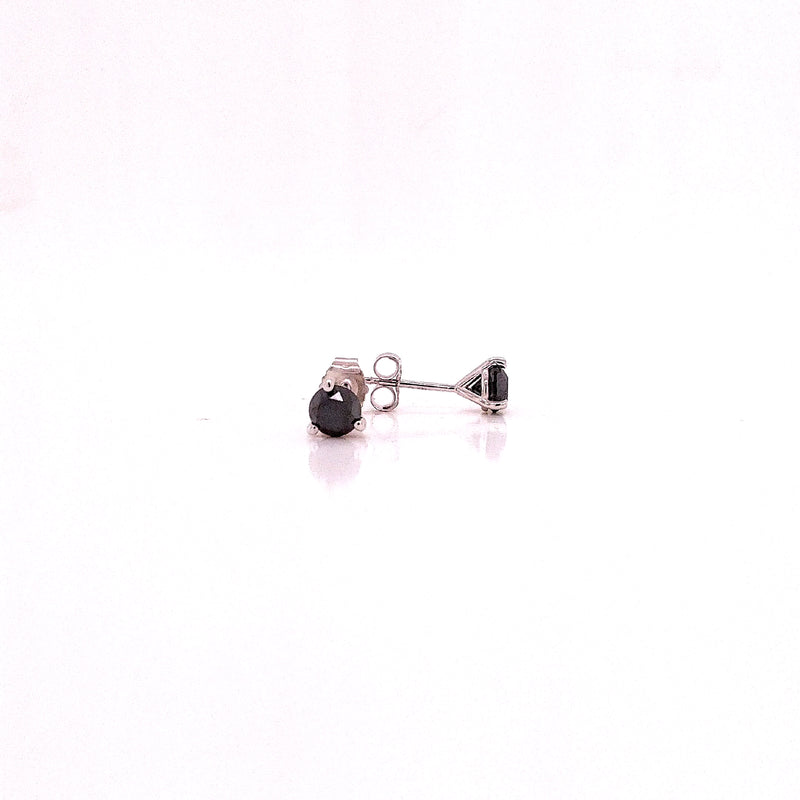 MARTINI STUD EARRINGS 14KW BLACK VS1 CVD DIA 1.01CTS