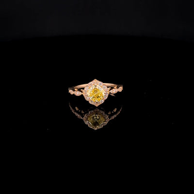 (1.04CT) IGI CUSHION ENGAGEMENT RING 14KY FG VS2 CVD DIA 1.33CTS