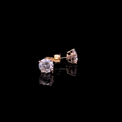 BASKET STUD EARRINGS 14KY FG VS2 CVD DIA 5.00CTS