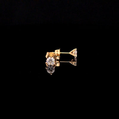 MARTINI STUD EARRINGS 14KY EF VS2 HPHT DIA 0.54CTS