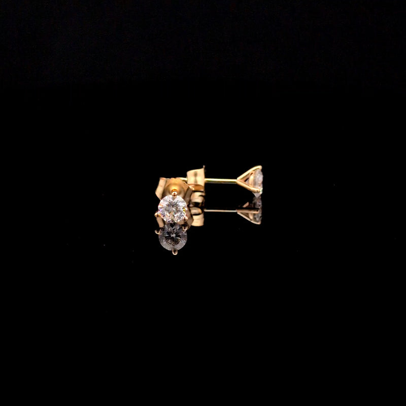 MARTINI STUD EARRINGS 14KY EF VS2 HPHT DIA 0.54CTS