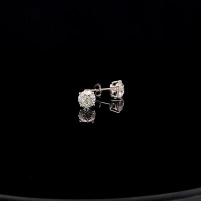 BASKET STUD EARRINGS 14KW FG VS2 CVD DIA 3.02CTS