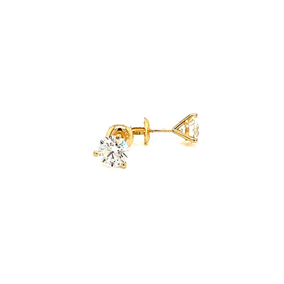 MARTINI STUD EARRINGS 14KY G VS2 CVD DIA 1.26CTS