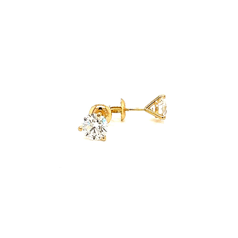 MARTINI STUD EARRINGS 14KY G VS2 CVD DIA 1.26CTS