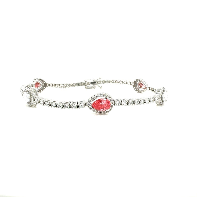 FANCY BRACELET 14KW FG/PINK VS CVD DIA 4.36CTS