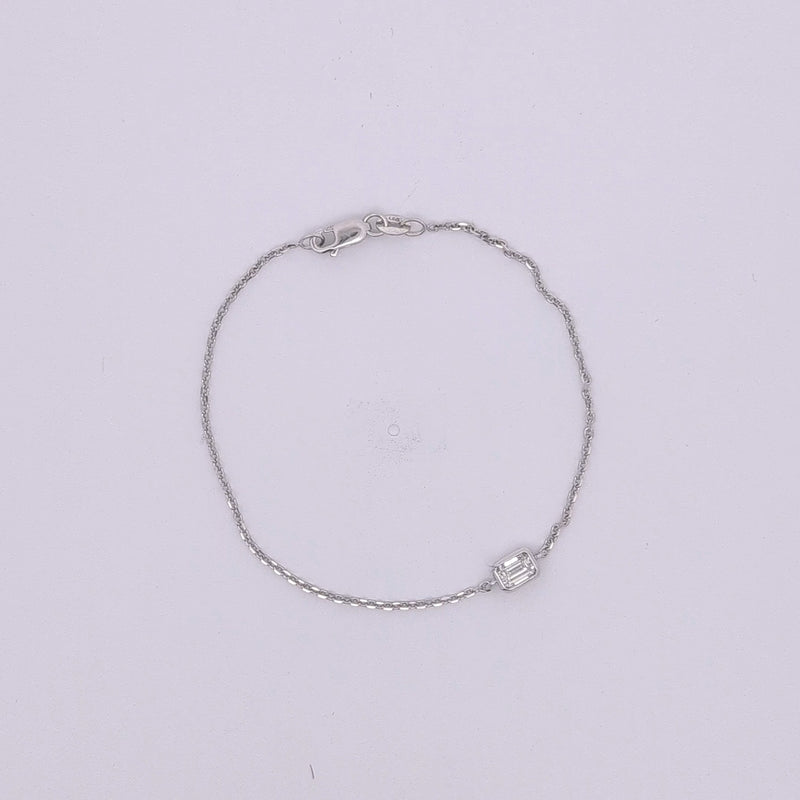 SOLITAIRE BRACELET 14KW EF VS1 HPHT DIA 0.31CTS